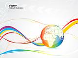 abstract colorful globe design
