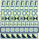 Green and blue trim or border collection over white background