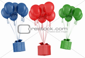 balloon and gift box