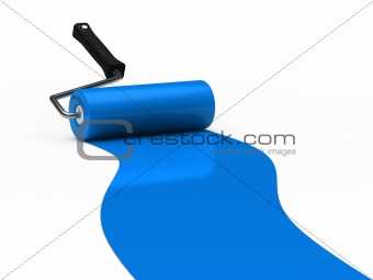 3d paint roller blue