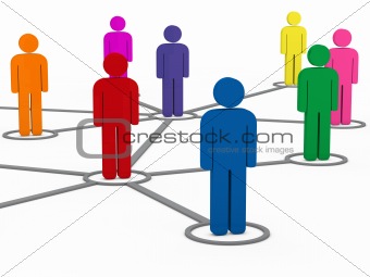 3d social communication people network 