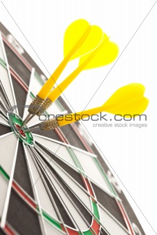 Darts hitting the bullseye