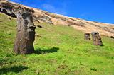 Buried Moai on Easter Island