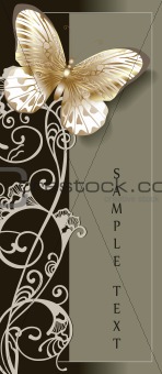 butterfly on stylized frame