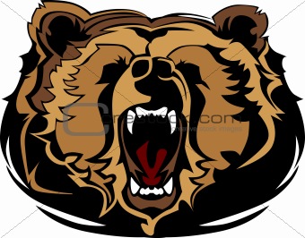 Grizzly Bear Mascot Head Vector Graphic


