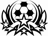 Soccer Ball Vector Graphic Template with Stars


