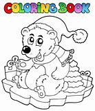 Coloring book Christmas bear