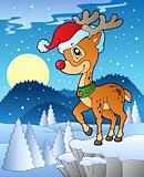 Scene with Christmas deer 1