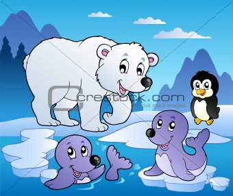 Winter scene with various animals 1