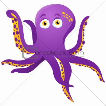 Purple Octopus Isolated on white