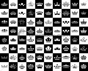 crown icons design set