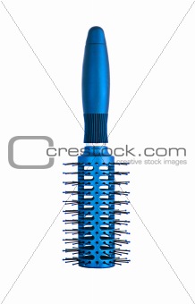 blue massages comb isolated on white background
