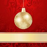 vector christmas background with golden ball
