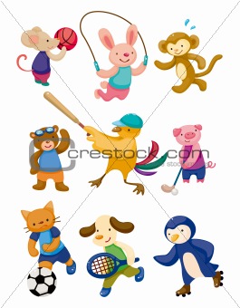 cartoon animal sport player