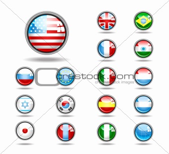 Vector set world flag icons