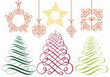 christmas ornaments, vector set