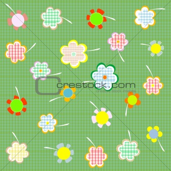 floral seamless retro pattern with many beautiful flowers Vector