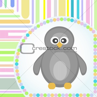 Template frame design for penguin greeting card Various purposes Vector