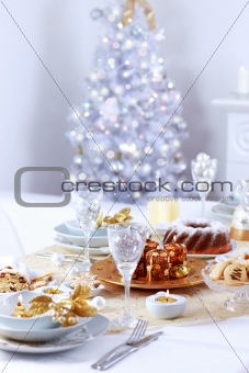 Place setting for Christmas