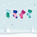 Retro colorful Christmas Stockings collection

