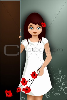 Girl with poppies.