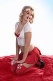 pinu up in red for christmas