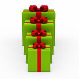 3d green gift small to big