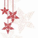 Red christmas star greeting card
