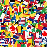 Seamless pattern with world's flags