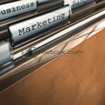 marketing word and folder