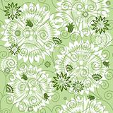 Green repeating floral pattern