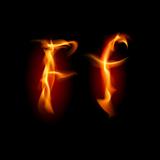Fiery font. Letter F