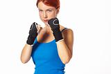 female boxer in gloves