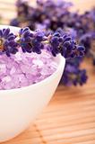 Lavender flowers and the bath salt - beauty treatment 