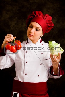 Chef is controlling tomato quality