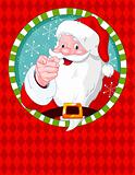 Santa Claus pointing