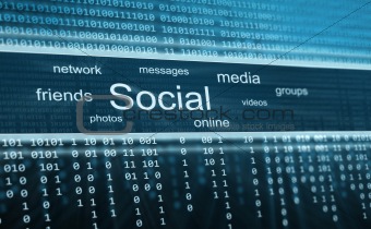 Social media, technology background