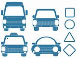 blue set of transport silhouetts