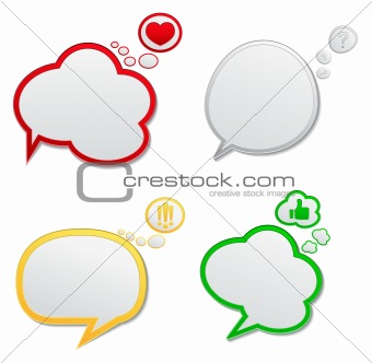Vector Speech Bubbles with Icons