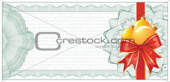 Golden Christmas Gift Certificate or Discount Coupon template / 