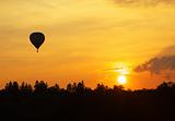 Sunset and balloon