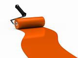 3d paint roller orange