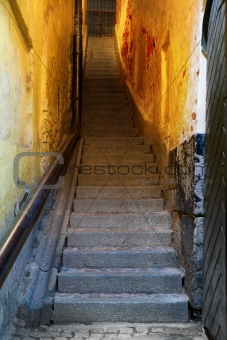 Narrow staircase in Stockholm