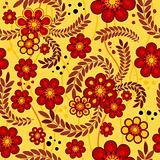 Yellow seamless floral pattern