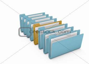 Folders on white background