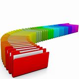 Colorful folders, over white background