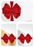 Set of gift cards with bows