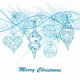 Christmas background with decoration, vector