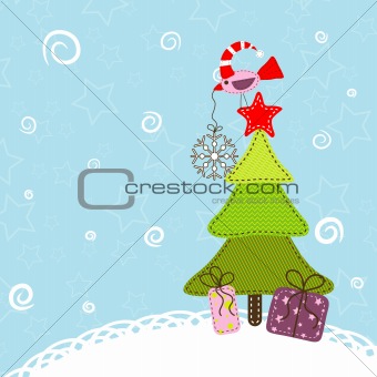 Template christmas greeting card, vector
