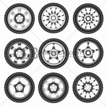 automotive wheel with alloy wheels 